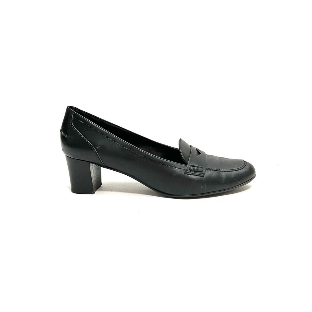 BROOKS BROTHERS | Vintage 1990s black leather penny loafer pumps